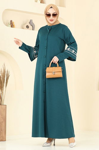 moda selvim Abaya 23007UKB139 Petroleum - Thumbnail