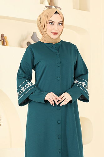 moda selvim Abaya 23007UKB139 Petroleum - Thumbnail