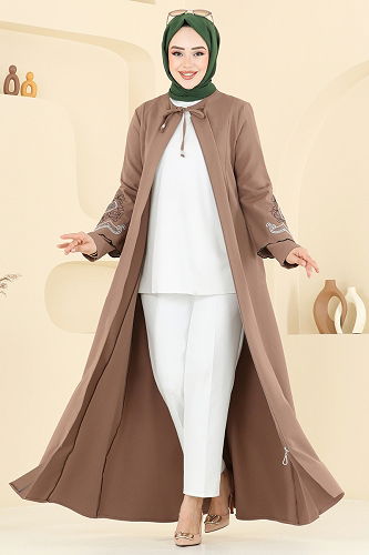 moda selvim Abaya 23013UKB139 Dark Vision - Thumbnail