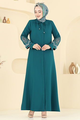 moda selvim Abaya 23013UKB139 Petroleum - Thumbnail