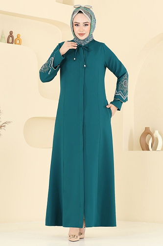 moda selvim Abaya 23013UKB139 Petroleum - Thumbnail