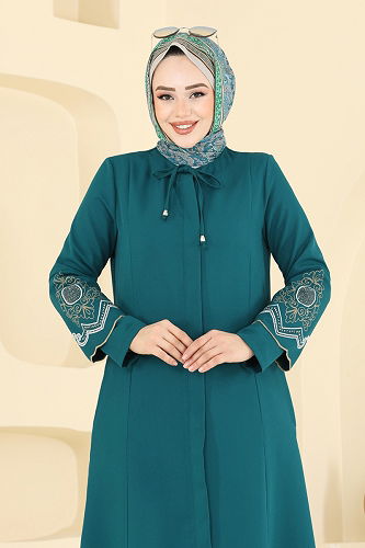 moda selvim Abaya 23013UKB139 Petroleum - Thumbnail