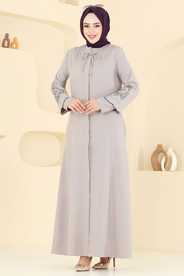 Modaselvim عباءة عباءة بيج 23013UKB139