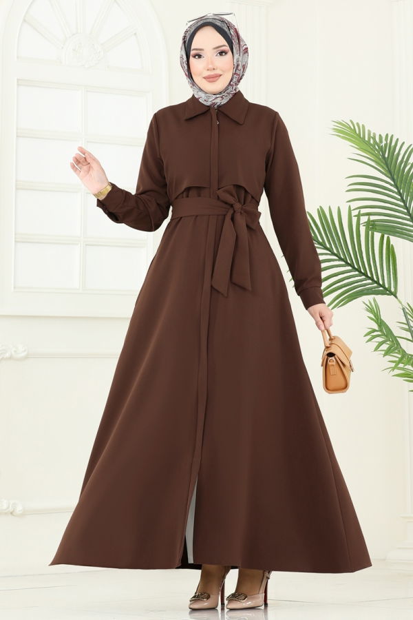 Modaselvim NET 20%+20% DISCOUNT IN THE CARD Abaya 23021UKB139 Brown