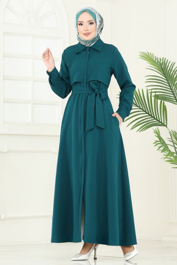 Modaselvim NET 20%+20% DISCOUNT IN THE CARD Abaya 23021UKB139 Petroleum