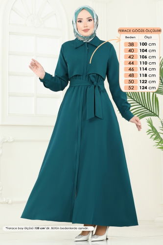 moda selvim Abaya 23021UKB139 Petroleum - Thumbnail