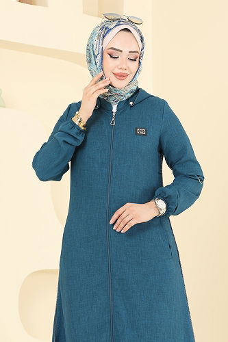 moda selvim Abaya 23027UKB139 Petroleum - Thumbnail