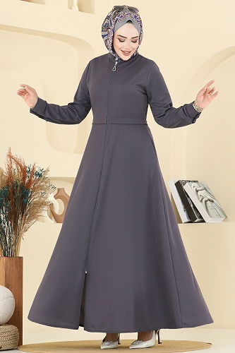 moda selvim Abaya 23032UKB139 Anthracite - Thumbnail