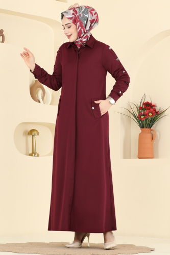 U.K.B. - Abaya 24014UKB139 Burgundy