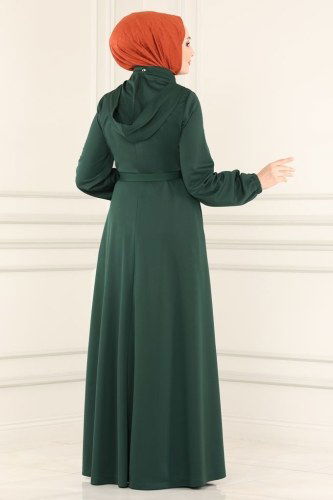 moda selvim Abaya 2412SL432 Emerald - Thumbnail