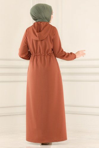 moda selvim Abaya 2428SL432 Tan - Thumbnail