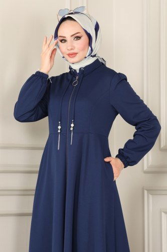 moda selvim Abaya 2448SL432 Indigo - Thumbnail