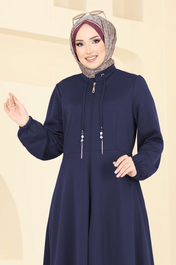Modaselvim Plus Size Abaya Abaya 2483SL432 Navy Blue