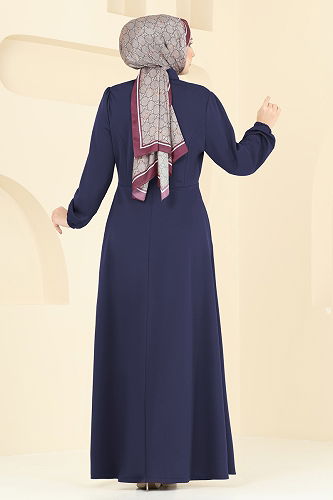 moda selvim عباءة كحلي 2483SL432 - Thumbnail