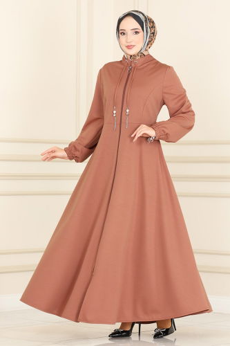 moda selvim Abaya 2483SL432 Onion Skin - Thumbnail