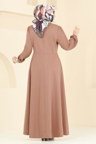 moda selvim Abaya 2483SL432 Onion Skin - Thumbnail