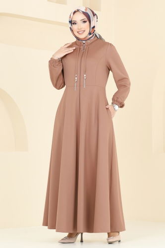 moda selvim Abaya 2483SL432 Onion Skin - Thumbnail