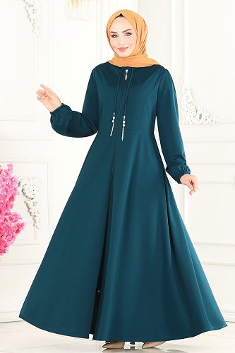 moda selvim Abaya 2483SL432 Petroleum - Thumbnail