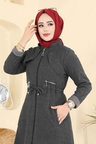 moda selvim Abaya 25014UKB139 Anthracite - Thumbnail
