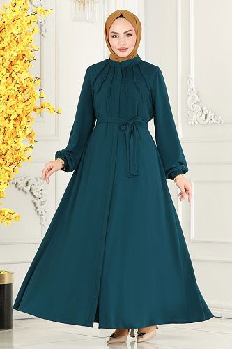 moda selvim Abaya 2503SL432 Petroleum - Thumbnail