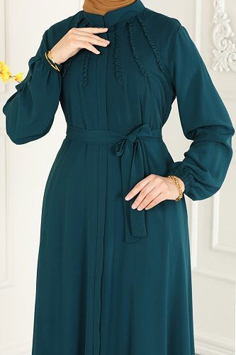 moda selvim Abaya 2503SL432 Petroleum - Thumbnail