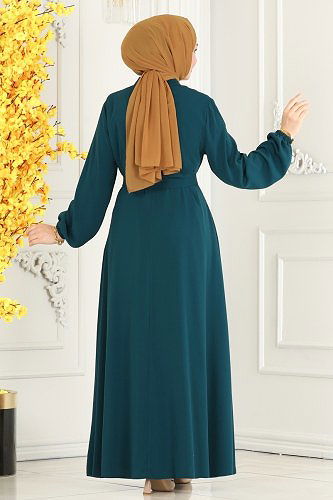 moda selvim Abaya 2503SL432 Petroleum - Thumbnail
