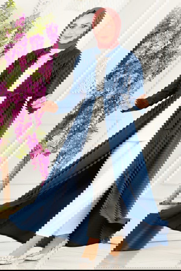 Modaselvim NET 20%+20% DISCOUNT IN THE CARD Abaya 2504SL432 Indigo