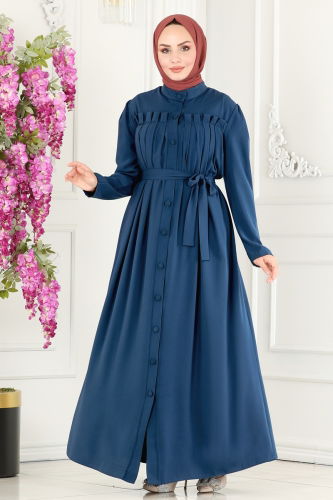 moda selvim Abaya 2504SL432 Indigo - Thumbnail