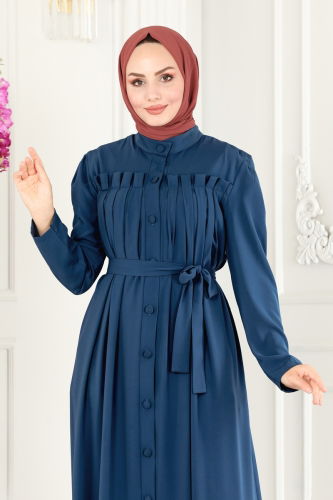 moda selvim Abaya 2504SL432 Indigo - Thumbnail