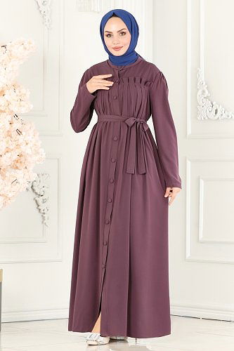 moda selvim Abaya 2504SL432 Lilac - Thumbnail