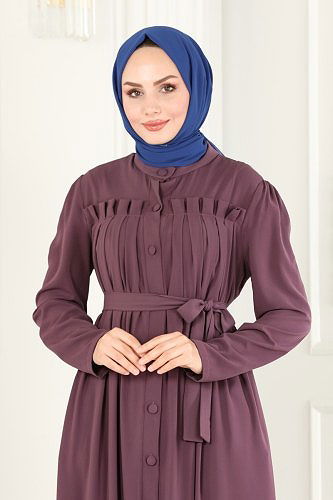 moda selvim Abaya 2504SL432 Lilac - Thumbnail