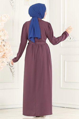 moda selvim Abaya 2504SL432 Lilac - Thumbnail