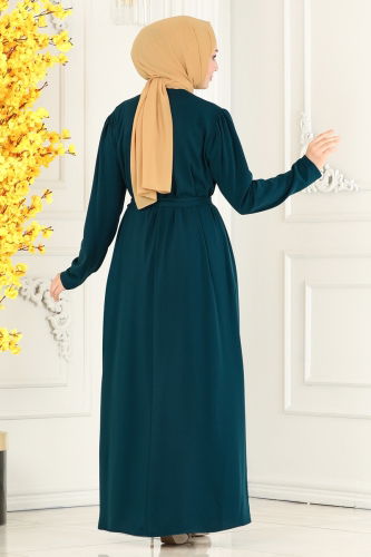 moda selvim Abaya 2504SL432 Petroleum - Thumbnail