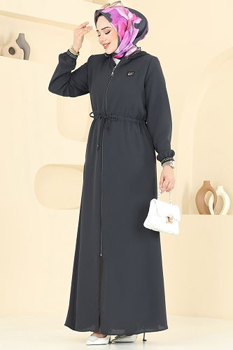 moda selvim Abaya 2511OZT1013 Anthracite - Thumbnail