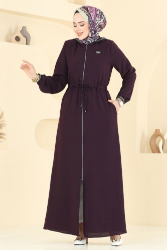 moda selvim عباءة توتي 2511OZT1013 - Thumbnail