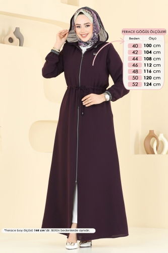 moda selvim عباءة توتي 2511OZT1013 - Thumbnail