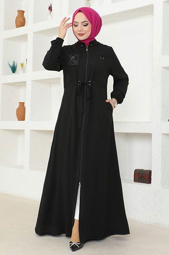 moda selvim 25214PD194 اسود فراجه - Thumbnail