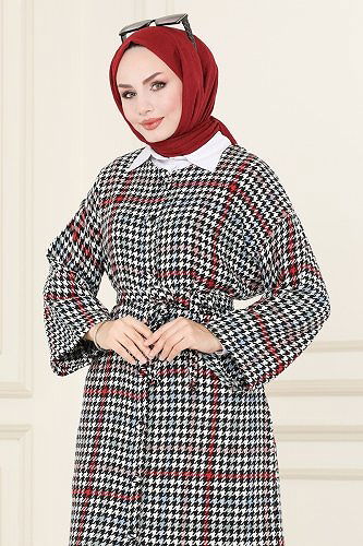 moda selvim عباءة خمري و أزرق 2530BLU797 - Thumbnail