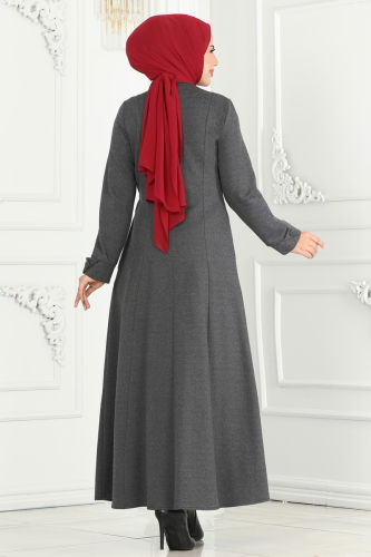 moda selvim Abaya 2533SL432 Anthracite - Thumbnail