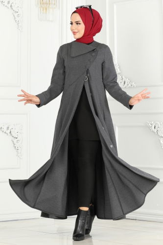 moda selvim Abaya 2533SL432 Anthracite - Thumbnail