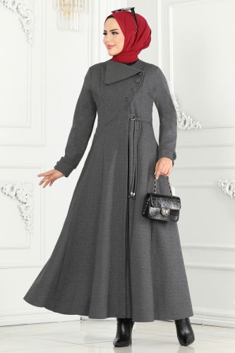 moda selvim Abaya 2533SL432 Anthracite - Thumbnail