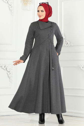 moda selvim Abaya 2533SL432 Anthracite - Thumbnail