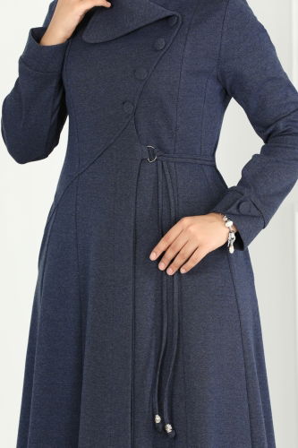 moda selvim Abaya 2533SL432 Navy Blue - Thumbnail