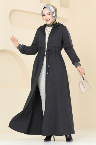 moda selvim Abaya 2552SL432 Anthracite - Thumbnail