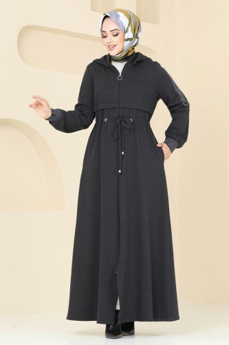 moda selvim Abaya 2552SL432 Anthracite - Thumbnail