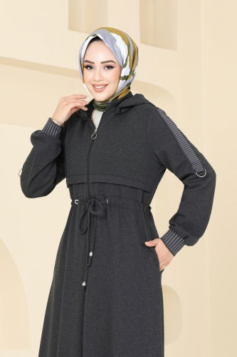 moda selvim Abaya 2552SL432 Anthracite - Thumbnail