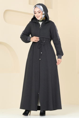 moda selvim Abaya 2552SL432 Anthracite - Thumbnail