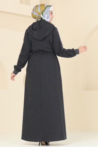 moda selvim Abaya 2552SL432 Anthracite - Thumbnail