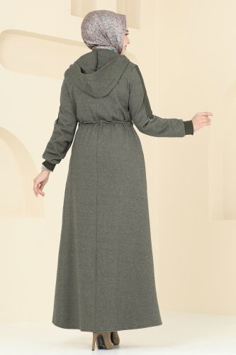 moda selvim Abaya 2552SL432 Khaki - Thumbnail