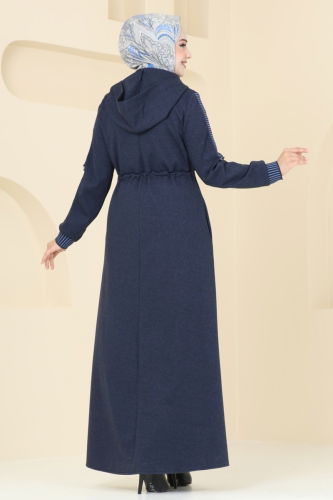 moda selvim Abaya 2552SL432 Navy Blue - Thumbnail